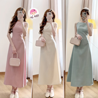 Váy yếm dáng dài xòe chất chéo hàn quốc xixeoshop _V172