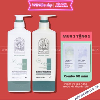Cặp Dầu Gội Xả Collagen Plus Vinge 1000ml | Ngăn ngừa tóc gãy rụng, phục hồi tóc khô xơ, hư tổn | Wings Shop