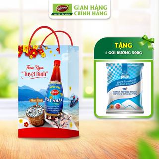 Combo 2 chai Nước Mắm Barona Đại Nhất 12 độ đạm - 750ml [Tặng 1 gói Đường 500gr + Tặng 1 hộp Xuân]