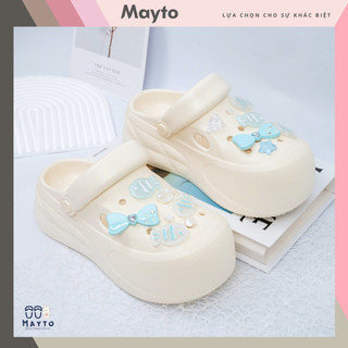  Dép nữ dép sục Mayto đế bằng cao 5cm kèm Charm cá xanh V2 kiểu sandal quai hậu Hàn Quốc CS-146 