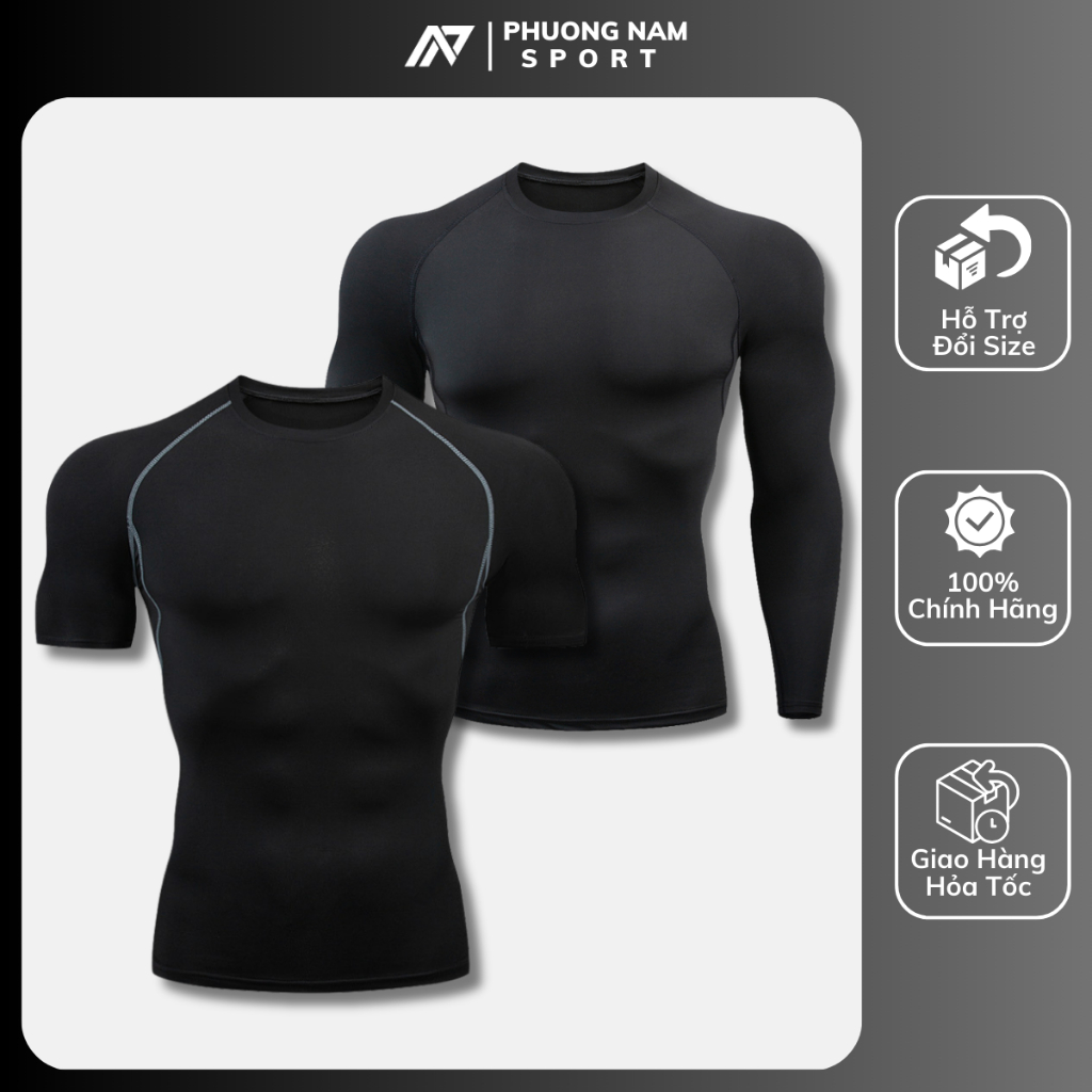 Áo giữ nhiệt nam thể thao, áo body tập gym nam combat bóng rổ, bóng đá chất thun cao cấp co giãn 4 chiều