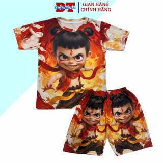 Đồ bộ nam bộ quần áo nam mùa hè in hình NATRA HỒNG HÀI NHI Chất Vải mè bộ quần áo Hình In Sắc Nét K