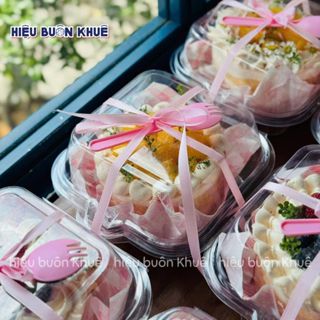 50 Hộp Nhựa Trong Suốt Đựng Bánh Bento, Gato, Bánh Ngọt, Bông Lan, Phô Mai Cháy, Đựng Thực Phẩm Nắp Gập