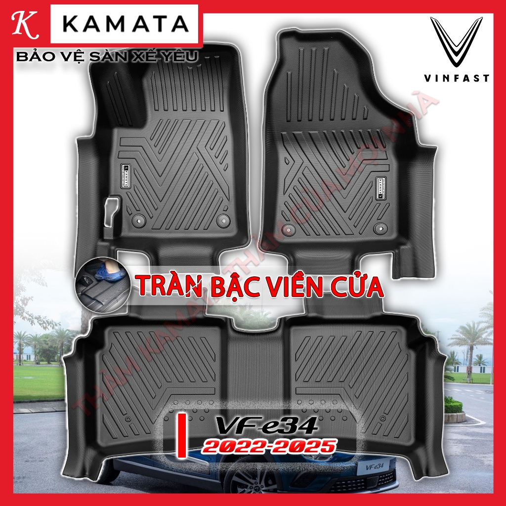 Thảm lót sàn xe ô tô Vinfast Vfe34/Nerio Green 2022 - 2026 chất liệu TPV KAMATA