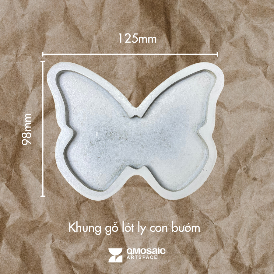 Khung gỗ// 100gr Mảnh gốm tự làm lót ly mosaic gốm