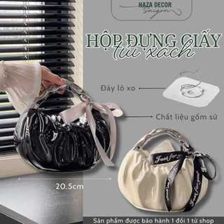 (SẴN) Hộp Đựng Khăn Giấy Gốm Sứ hình túi xách có quai, Hộp Đựng Giấy Sang Trọng Cho Phòng Khách