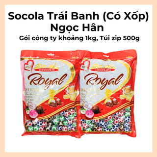 Socola Trái Banh 1KG, Socola Nâu, Nhân Bánh Xốp - Ngọc Hân - Thiên Nam -  Date Mới