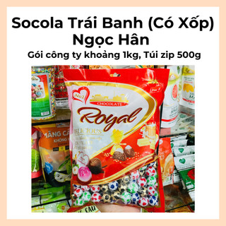Socola Trái Banh 1KG, Socola Nâu, Nhân Bánh Xốp - Ngọc Hân - Thiên Nam -  Date Mới