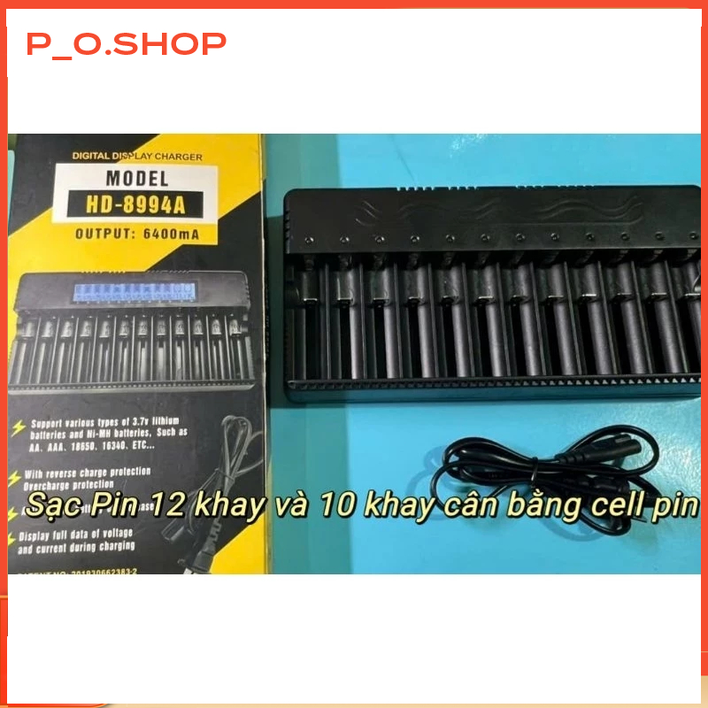 【🔥Rẻ】sạc pin 18650 phiên bản mới, sạc 10 khay và 12 Khay dùng sạc và cân áp đều SẠC THÔNG MINH TỰ ĐỘ