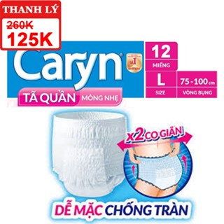 [THANH LÝ] Tã/Bỉm Quần Caryn L Mỏng Nhẹ Chống Tràn Dành Cho Người Già Có Thể Tự Đi Lại/ Mẹ sau sinh- Hàng tặng