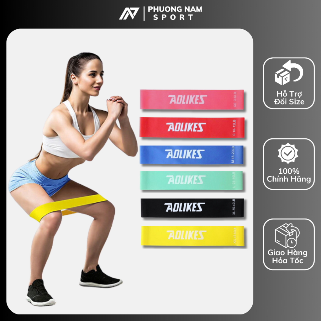 Dây Kháng Lực Aolikes , Dây Miniband ,Dây Cao Su Kháng Lực Tập Chân Mông Đùi
