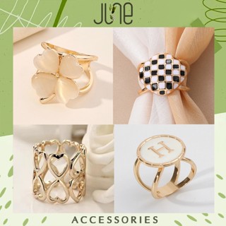  Khoá cài khăn lụa tạo kiểu khuy cài khăn nhanh nhiều mẫu Nút thắt khăn thời trang chất liệu kim loại June Accessories 