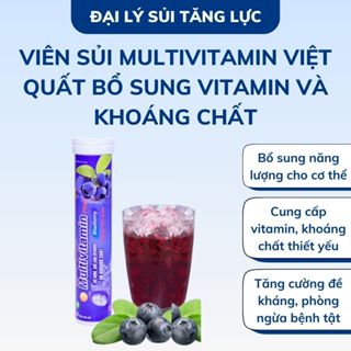 Viên sủi Plusszs Multivitamin Việt quất Bổ sung vitamin và khoáng chất vị thơm ngon giúp tăng sức đề kháng, giảm mệt mỏi