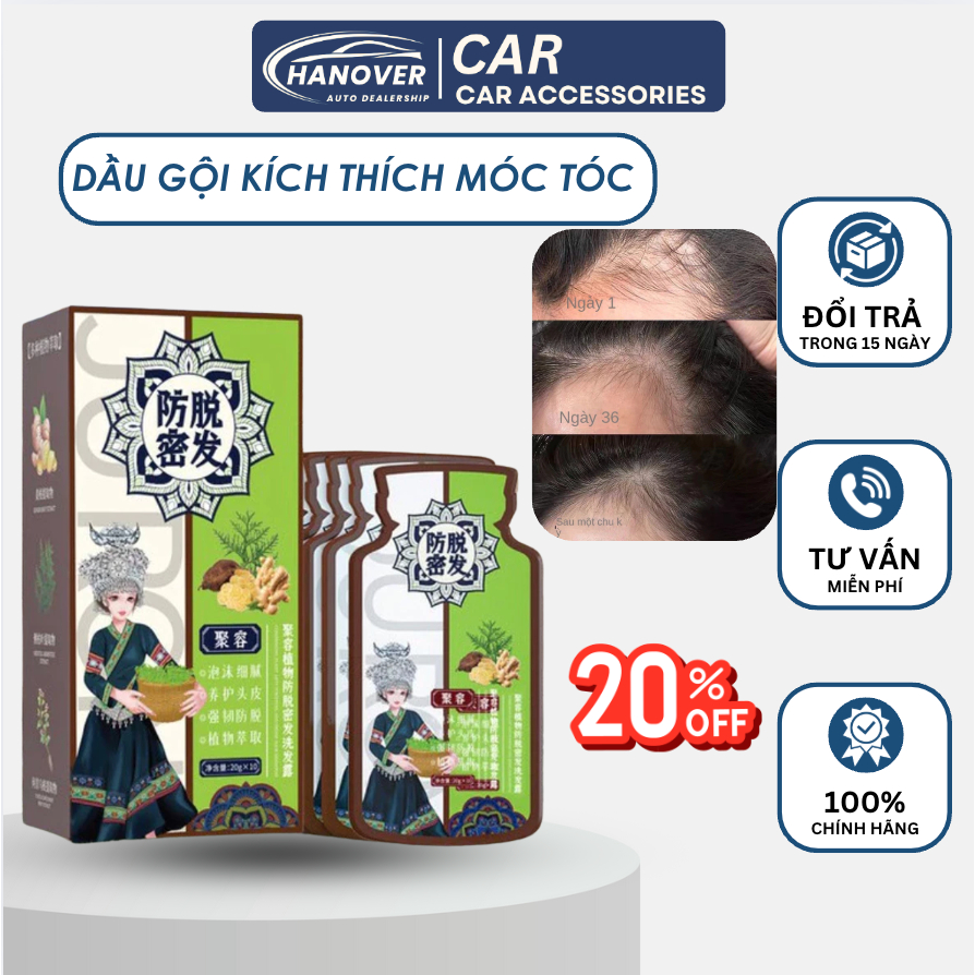 [Hộp 10 Gói] Dầu Gội Chống Rụng Tóc Giúp Tóc Phát Triển Có Hiệu Quả Làm Giảm Nấm Ngứa Và Khỏe Mạnh Dày Tóc