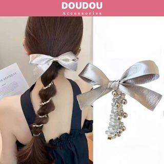  Dây cột tóc lò xo Doudou Dây buộc tóc dạng lò xo xoắn Chun cột tóc co giãn hình nơ PJ028 