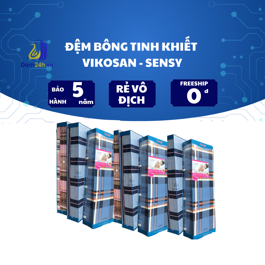 (Freeship ) Đệm bông tinh khiết Sensy Vikosan chính hãng