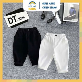 Quần jean dài cho bé trai 2-8 tuổi (9-24kg), hai màu trắng đen phong cách năng động, thời trang hè 2025 | ĐỨC TRÍ KIDS