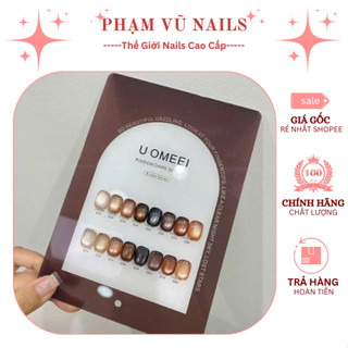 Set Sơn Gel Móng Tay UOMEEI Mắt Mèo 8 Màu 15ml Tặng Kèm Bảng Màu Xinh Xắn