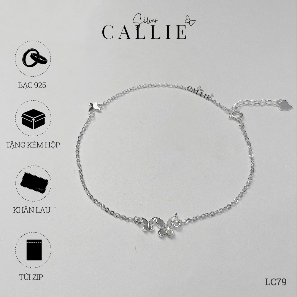 LC79 - Lắc chân bạc Callie Silver Butterfly