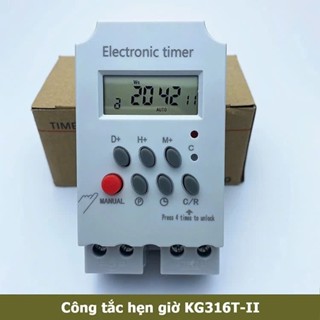  Timer điện tử hẹn giờ bật tắt điện tự động Kg316T-II 25a 220V có khóa phím 