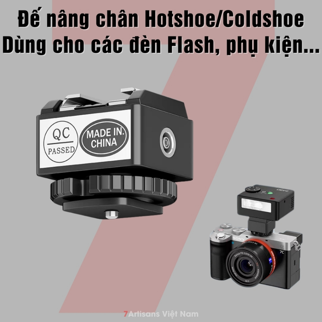 Đế nâng chân Hotshoe/Coldshoe dùng cho các đèn Flash Godox iM30, iM20, iM22, Ulanzi F12, SL01, SL02,