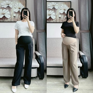 Quần dài bầu suông ống rộng chất vải Ruby mềm mát, có chun chỉnh