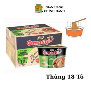 [MIX 3 VỊ ]Thùng mì Mì tô Omachi xốt vị Bò hầm - Vị Sườn -Vị Tôm Càng (Thùng 18 Tô)