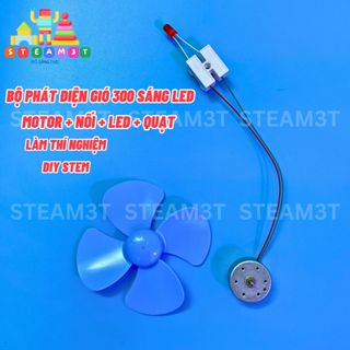 Bộ phát điện gió mini motor 300 phát điện LED - điện công nghệ 4 -5 - học tập steam thí nghiệm - LK0493