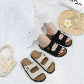 Dép Bánh Mì - Dép Độn Nữ 2 Bản Ngang Khuy Miu Đế Cao 3p QCCC