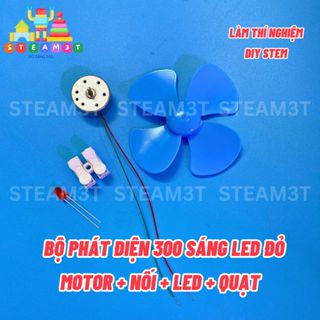 Bộ lắp phát điện gió motor 300 quạt LED học tập DIY thí nghiệm STEAM - LK0599