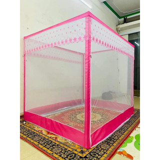 Màn khung chụp inox ngủ không khoan tường⚡LOẠI 1 ⚡ Mùng chụp khung vuông xếp gọn 1m4, 1m6, 1m8, 2m2 chống muỗi