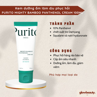  Kem dưỡng ẩm 100ml làm dịu phục hồi PURITO Mighty Bamboo Panthenol Cream  Glow Beauty   Hàng có sẵn  