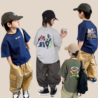 Áo Thun Cộc Tay Bé Trai 10-45kg, Áo Phông Bé Trai hình sau Lưng VÁN TRƯƠT, cotton đẹp