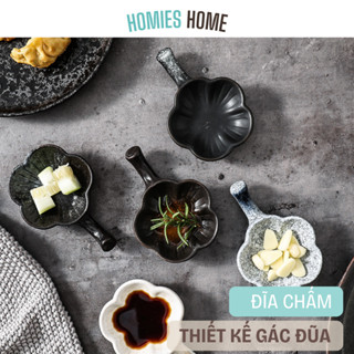 Đĩa chấm cánh hoa, đĩa đựng nước chấm kiêm gác đũa Nhật Bản