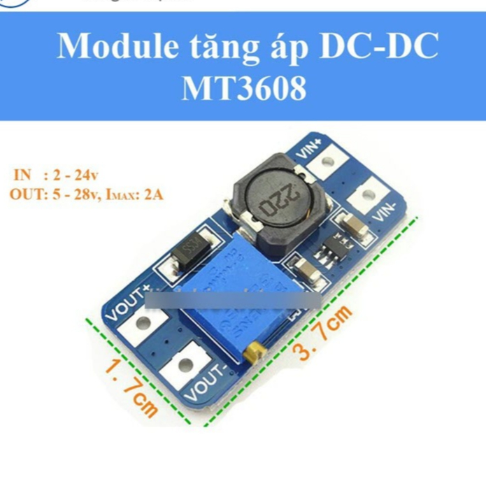 5 cái mạch MT3608 Mạch nguồn tăng áp DC 2A -CQ8