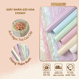 Tập Giấy Nhăn Gói Hoa Handmade SYDNEY, Giấy Vò Ánh Ngọc Trai Mếch Nến Gói Quà