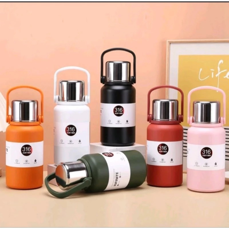Bình nước giữ nhiệt inox 316 Dung Tích 800ml-1500ml đủ màu