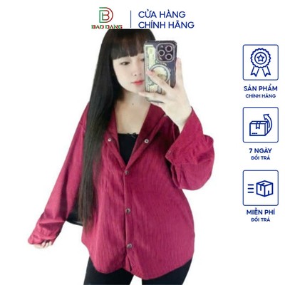 Áo khoác nhung gân chống nắng kiểu trơn cúc bấm có nón trùm đầu form rộng, nón to Bảo Đăng.