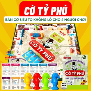 Cờ Tỷ Phú Sato Phiên Bản Siêu To Khổng Lồ Dạy Con Tư Duy Làm Giàu, Đồ Chơi Boardgame Gia Đình