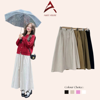 Chân váy kaki dáng dài vintage 3 màu basic ameehouse