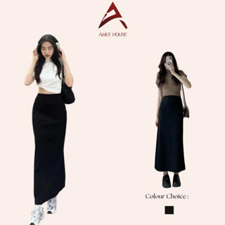 Chân váy suông dài thun co giãn cạp phẳng ameehouse