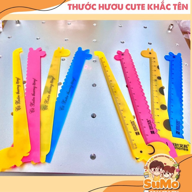 Thước hươu, voi cute 15cm khắc tên