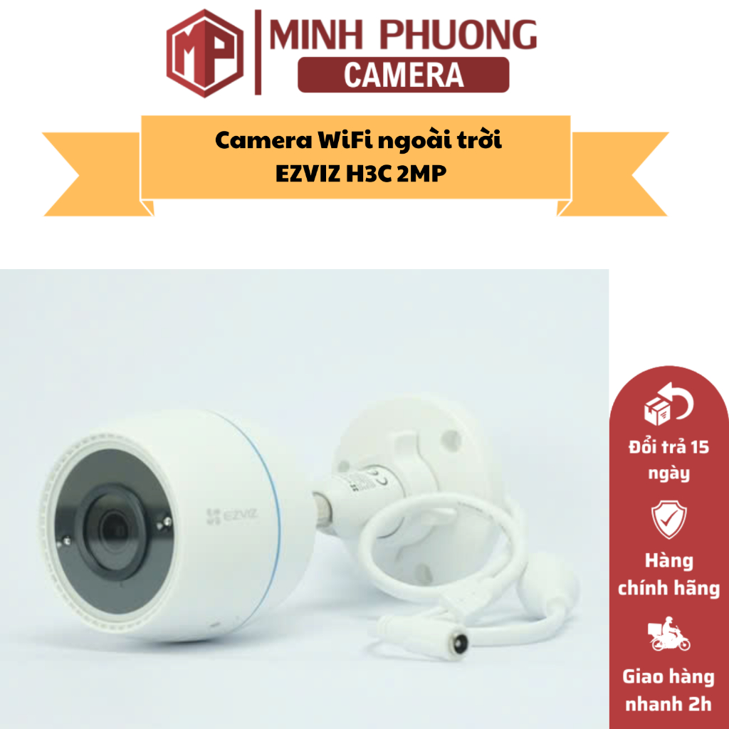 Camera WiFi ngoài trời EZVIZ H3C 2MP, bảo hành hãng 24 tháng