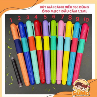 Bút mài Cánh Diều 106 dùng ống mực màu TÍM HỒNG học sinh