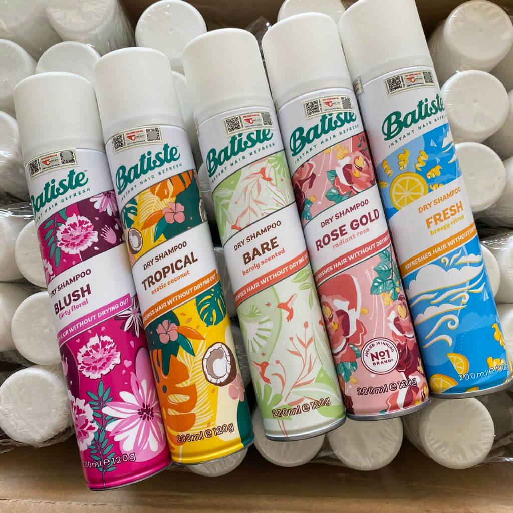 Dầu Gội Khô Batiste Hương Hoa Quyến Rũ - Batiste Dry Shampoo Floral & Flirty Blush 200ml (Chai)