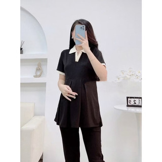 Áo Bầu công sở chất polo thanh lịch đứng dáng A3003