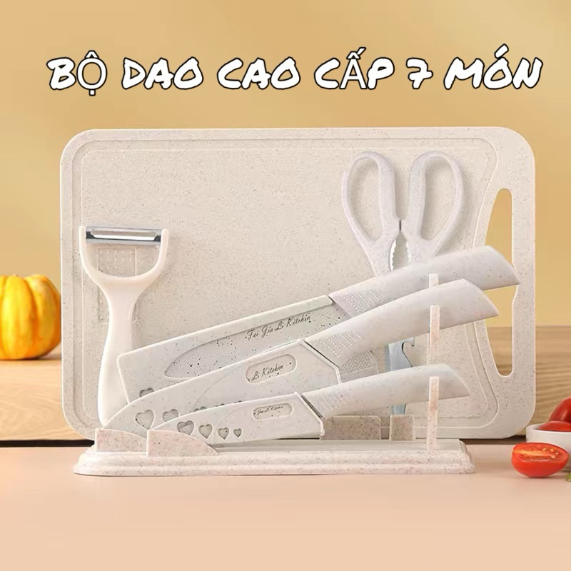 Bộ dao thớt ăn dặm chuyên dụng cho bé, BỘ DAO NHÀ BẾP CAO CẤP, DAO LÚA MẠCH KHÁNG KHUẨN, DAO THỚT CH