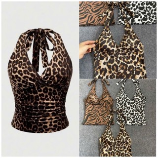 Áo hai dây hoạ tiết da beo, ngựa vằn có mút ngực🌱🌱🌱