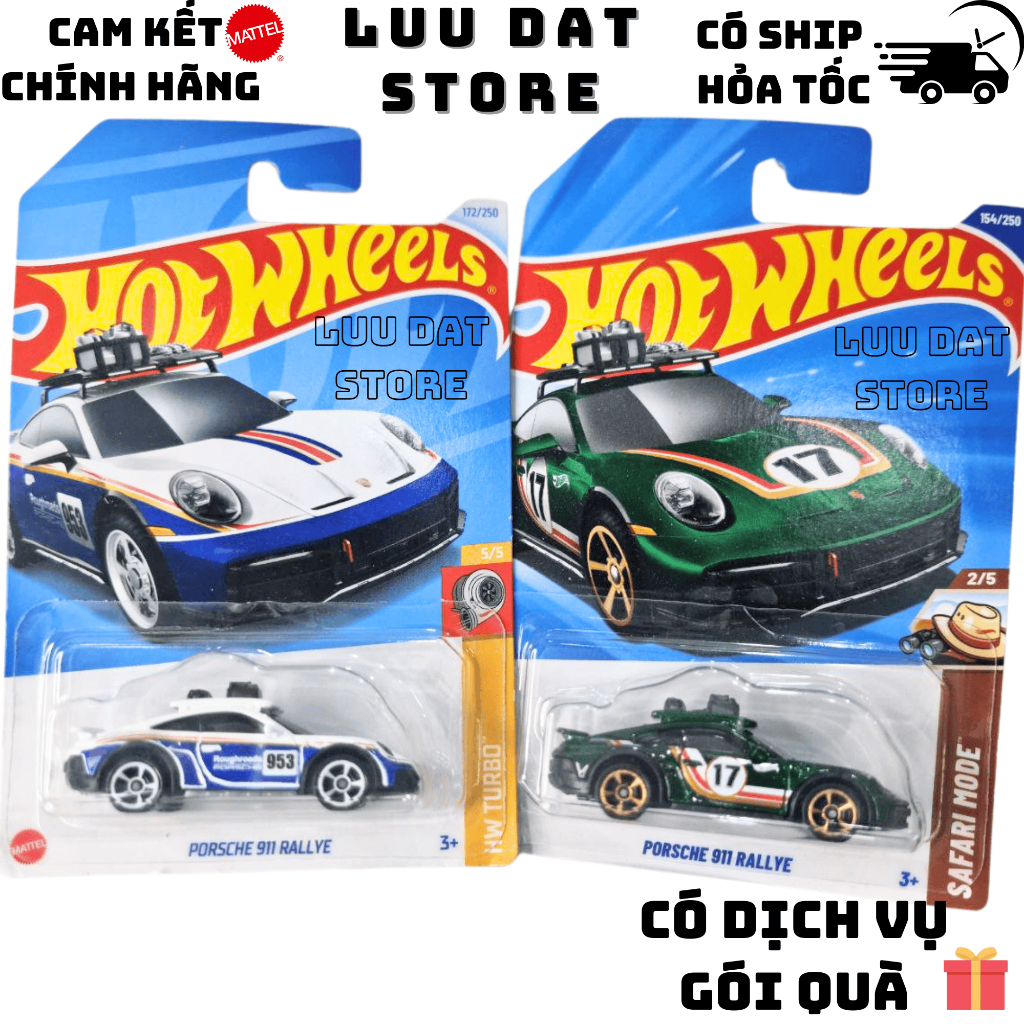 Xe mô hình Hot Wheels Porsche 911 Rallye