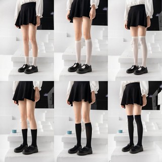  Tất nữ sinh tất bắp chân nhiều kích thước Chất liệu cotton dệt kim mỏng thoáng khí mềm mại 